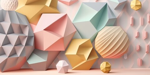 Abstract geometric background in pastel colors