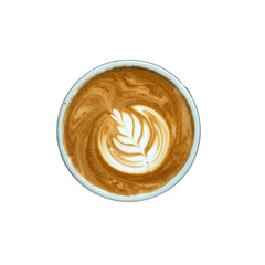 Wall Mural - isolate a glass of coffee on white background