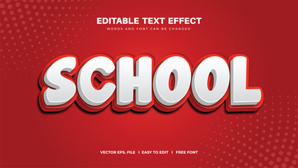 Wall Mural - red school text effect template