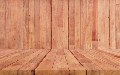 Wall Mural - perspective board over wood background