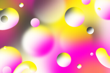 Wall Mural - abstract background with multi-colored balls in yellow-pink tones
