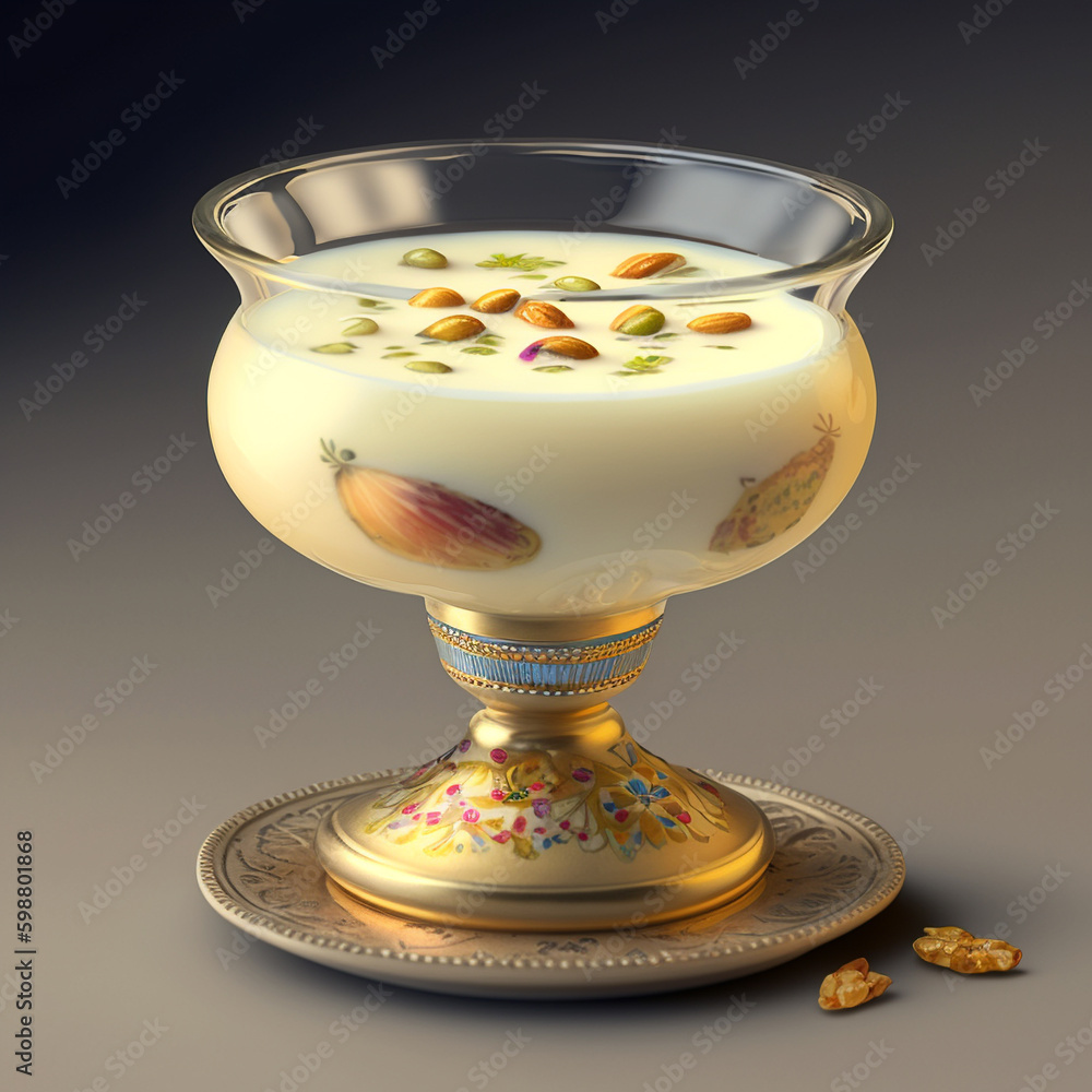 Summer famous sweet drink Lassi in Traditional glass, Lassi made with ...