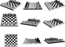 "Sleek 3D Chess Set And Board Illustration"
"Multi-Angle Silhouette: 3D Chess Set And Board"
"Modern Chess: 3D Set Silhouette And Board Illustration"