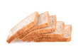 sliced of whole wheat bread isolated on white background
