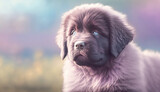 Fototapeta Psy - Newfoundland dog. beautiful instagram photography - Generative AI
