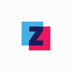 Wall Mural - letter z lettermark initial multiply overlapping color square logo vector icon illustration