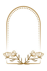 Wall Mural - Vector vertical arch dotted frame with floral decoration
