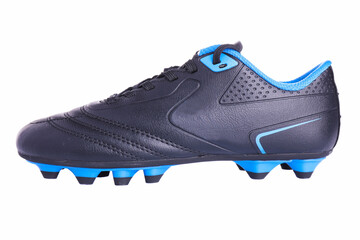 Leather football boots with spikes