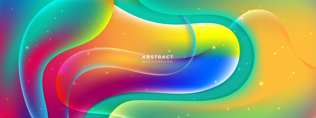 beautiful colorful wave fluid with sparkling design background