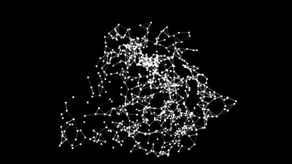Neural network concept. High technology process. Abstract motion background futuristic style. Available in 4K video render animation footage.