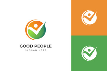 business success People Check Logo design, human good service icon symbol, analysis health check logo element. coach logo symbol