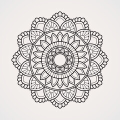 Wall Mural - Traditional mandala with flower shapes and ornaments. suitable for henna, tattoos, photos, coloring books. islam, hindu,Buddha, india, pakistan, chinese, arab