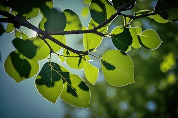 Wall Mural - the green foliage from a low vantage point generative ai generative ai