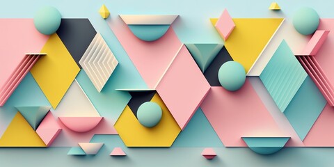 Abstract geometric background in pastel colors