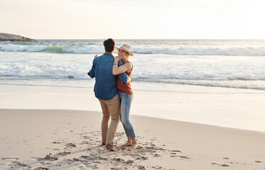 Canvas Print - Some summer fun is all you need. a middle aged couple spending the day at the beach.