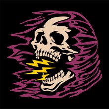 Illustration Vector Of Grim Reaper Skull Skeleton Scream