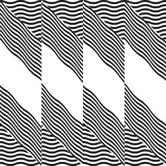 Leinwandbilder - Modern abstract geometric contemporary vector seamless diagonal pattern with simple elements and shapes. Graphic black and white minimalist background.