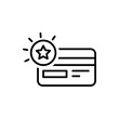 © Olga - Loyalty card line icon. Bonus points. Discount program symbol. Quality design element. Linear style loyalty card icon. Editable stroke. Vector