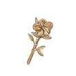 Golden style hairpin brooch isolated on white background. Watercolor hand drawing realistic illustration. Art for design