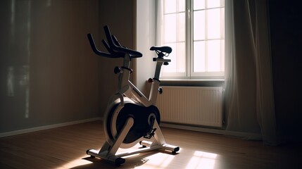 Wall Mural - Exercise bike in the gym Generative AI