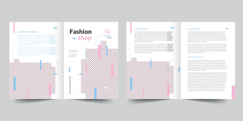 Wall Mural - Fashion House bifold brochure template. A clean, modern, and high-quality design bifold brochure vector design. Editable and customize template brochure