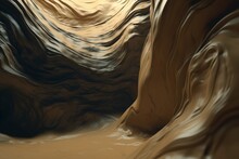 A Surreal Illustration Of A Distorted Or Manipulated Natural Surface, Such As A Cave Or Cliff Face, Generative AI