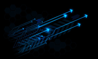 Wall Mural - Abstract arrow flow technology direction dynamic on black with blank space  design modern futuristic background vector