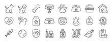 Pets Thin Line Icons. Editable Stroke. For Website Marketing Design, Logo, App, Template, Ui, Etc. Vector Illustration.