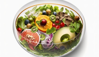 Sticker - Delicious salad on full display in a see-through dish Generative AI Generative AI