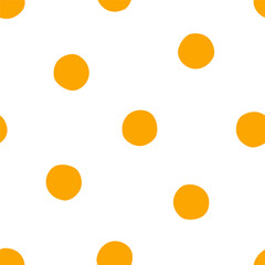 Seamless pattern wtih yellow hand drawn circles
