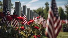 Honoring Our Heroes: A Stunning Military Cemetery On Memorial Day . Generative AI