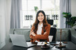 © laddawan - justice and law concept.Female judge in a courtroom on wooden table and Counselor or Female lawyer working in office.