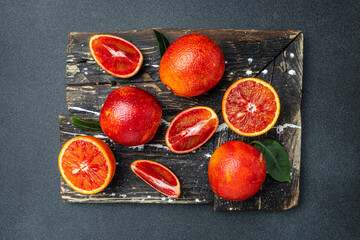 Wall Mural - Red oranges. Bloody Sicilian oranges. Healthy and detox food concept