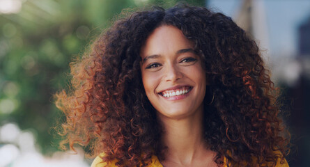 Sticker - It doesnt take much to get her smiling. a beautiful young woman standing outdoors.