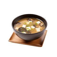 Wall Mural - bowl of miso soup isolated on a transparent background, generative ai