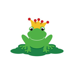 Wall Mural - King frog logo icon template design