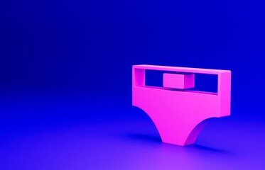 Wall Mural - Pink Men underpants icon isolated on blue background. Man underwear. Minimalism concept. 3D render illustration