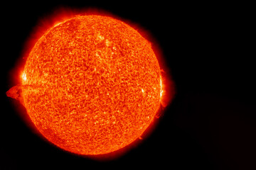 Wall Mural - the sun in space on a dark background. elements of this image furnished nasa.