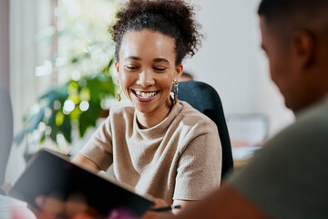 Teamwork takes a task from start to finish. a young businessman and businesswoman working together on a task in a modern office.