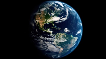 Wall Mural - Planet Earth cutvature. Aerial view of blue planet from space. Generative AI
