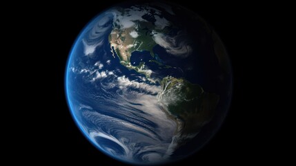 Wall Mural - Planet Earth cutvature. Aerial view of blue planet from space. Generative AI