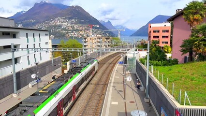 Sticker - Lugano-Paradiso railway station, Switzerland