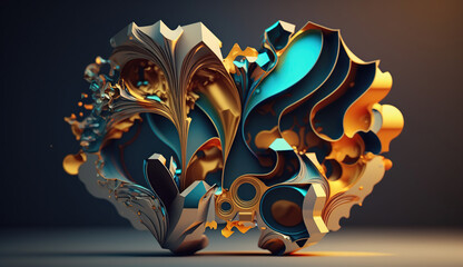 3d colorful abstract background. Generative Ai