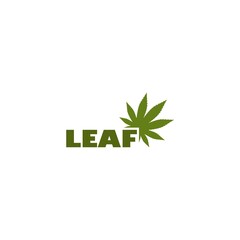 Sticker - Marijuana leaf logo. Medical cannabis. Hemp oil icon isolated on white background