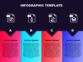 Sticker - Set line RAW file document, EPS, AI and PSD. Business infographic template. Vector