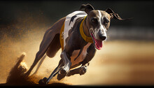 Race Dog Running In A Dogs Race . Intelligence Artificial