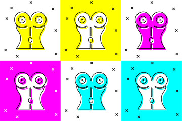 Sticker - Set Women waist icon isolated on color background. Vector