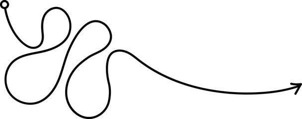 Wall Mural - complex and easy messy line. vector hand drawn doodle scribble. starting graphic point and arrow