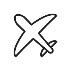 Sticker - Plane vector icon. Aviation icon. Airplane flat sign design. Flight transport plane symbol. Airport airplane outline vector sign. Reactive plane line symbol. Aircraft pictogram. Jet icon. UX UI icon