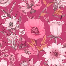 Backgrounds With Blooming Pink Florals